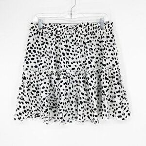 Boutique Animal Print Tiered Mini Skirt Size XL